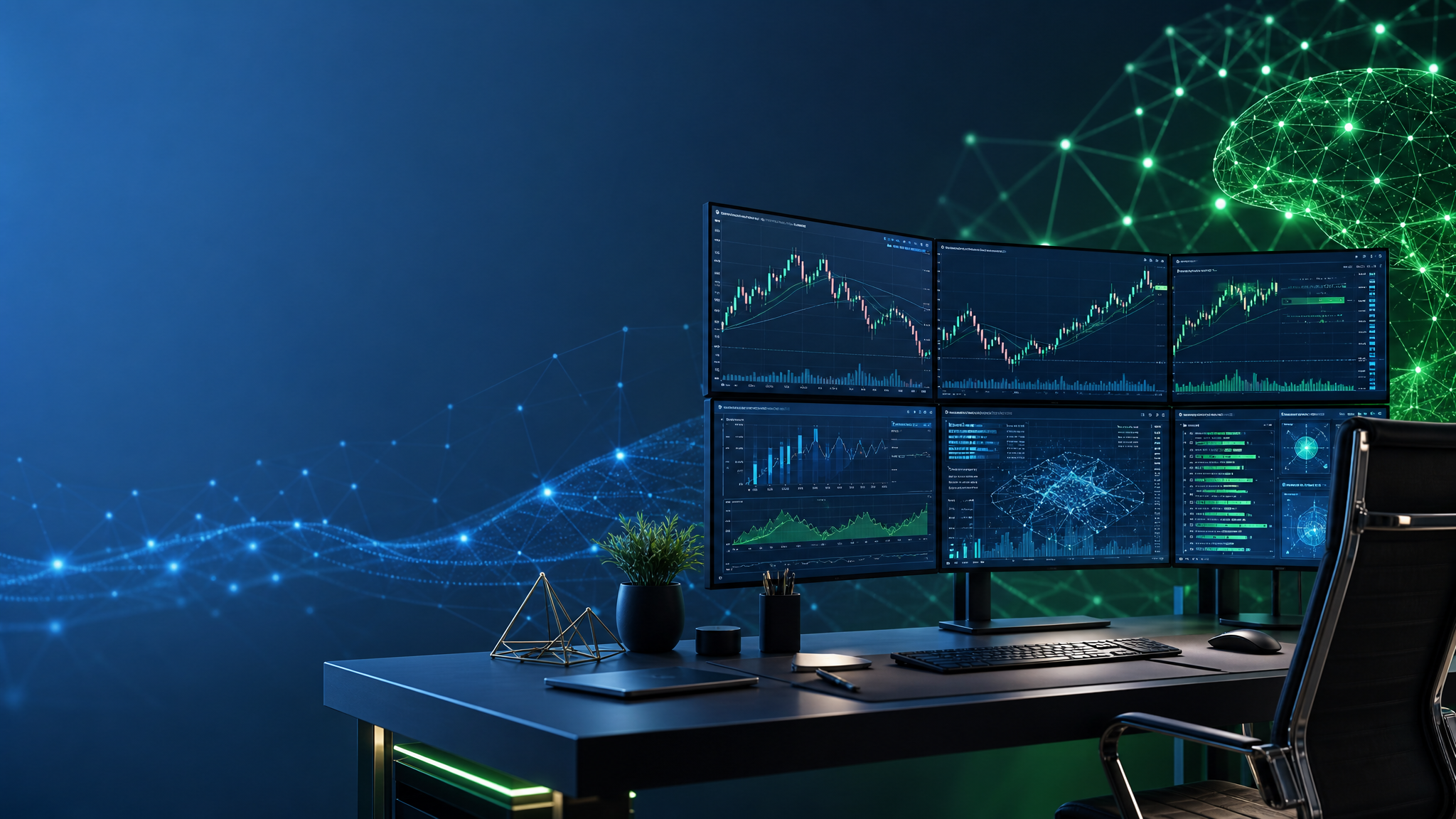 AI-powered trading dashboard with market charts and financial data visualization